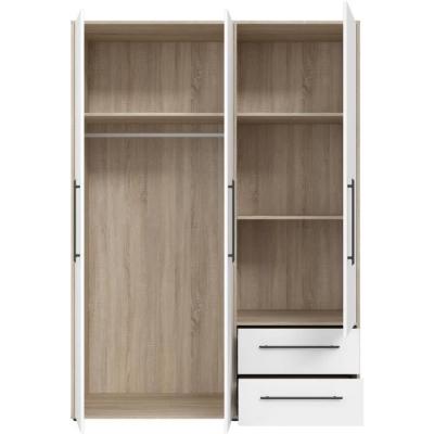 Armoire de chambre MOKKARIS Chene Sonoma/Blanc mat - 3 portes
