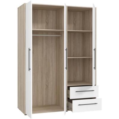 Armoire de chambre MOKKARIS Chene Sonoma/Blanc mat - 3 portes