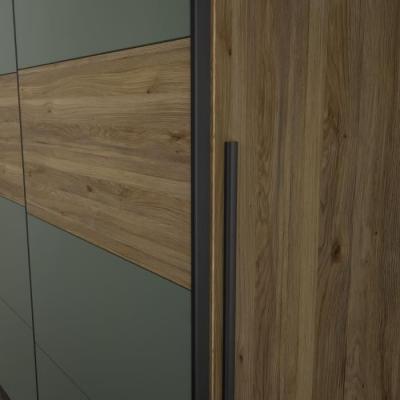 Armoire Chic Chêne et Vert Sauge - 2 Battantes + 2 Coulissantes ≦ 60字符