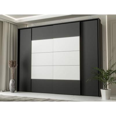 Armoire de chambre NARAGO - Noir / Blanc - 4 portes - Spacieuse et élégante