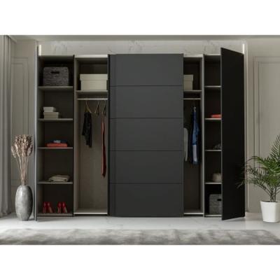 Armoire de chambre NARAGO - Noir / Blanc - 4 portes - Spacieuse et élégante
