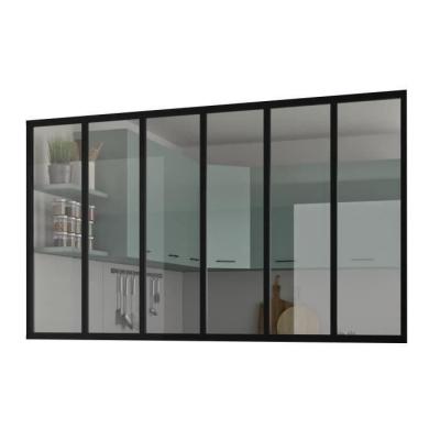 Kit verrière fixe OPTIMUM Aluminium - 6 carreaux - Noir