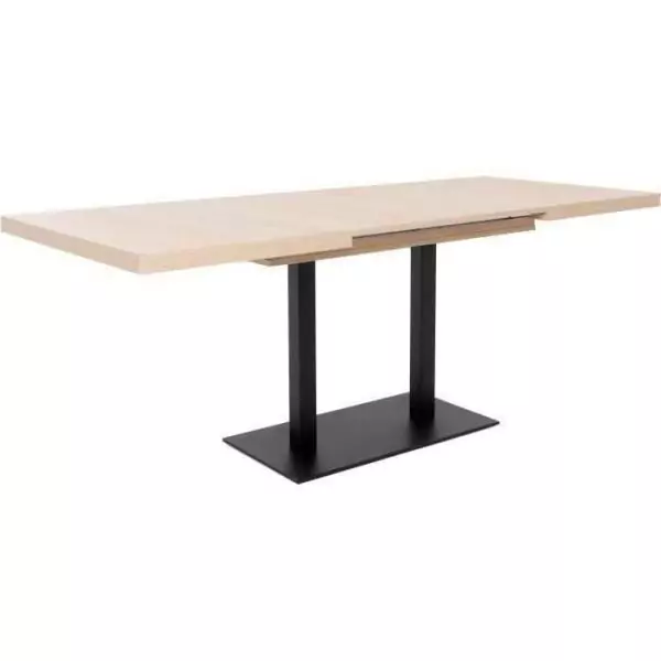 Table a manger extensible ORLANDO - Rectangulaire - style industriel - Décor chene sonoma -8/10 personnes - 120-200 x P 80 x H