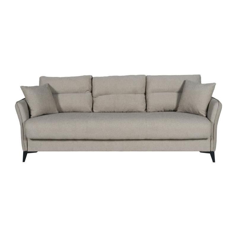 Canapé convertible 3 places OTTOWA beige - Pratique et confortable