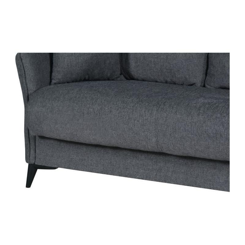 Canapé convertible 3 places OTTOWA gris foncé - Coffre de rangement