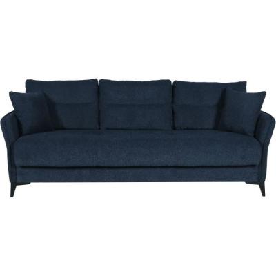 Canapé convertible 3 places OTTOWA - Bleu foncé - Coffre de rangement