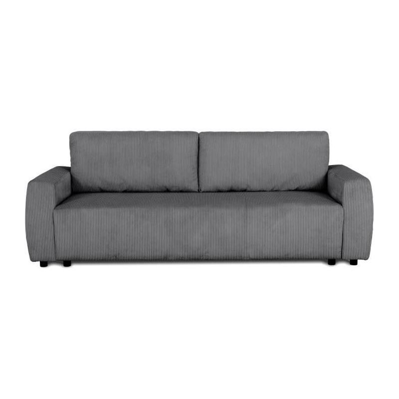 Canapé convertible 3 places PHARELL - Anthracite Velours