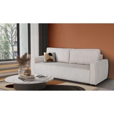 Canapé convertible 3 places PHARELL - Velours côtelé Beige