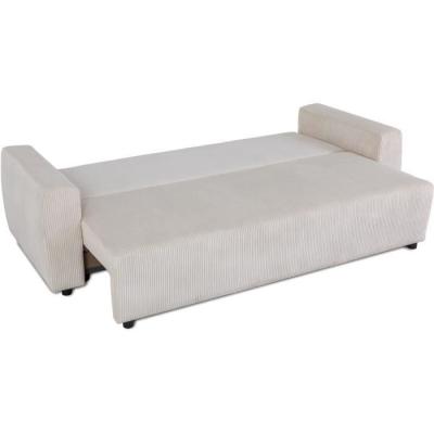Canapé convertible 3 places PHARELL - Velours côtelé Beige