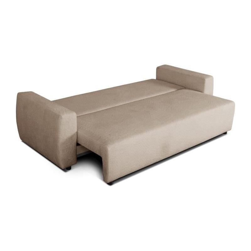 Canapé convertible 3 places PHARELL taupe bouclette