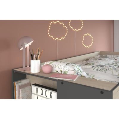 Lits superposés enfant avec rangements - Parisot - Décor Chêne Jackson et Gris Ombre Lits superposés enfant avec rangements - Parisot - Décor Chêne Jackson et Gris Ombre