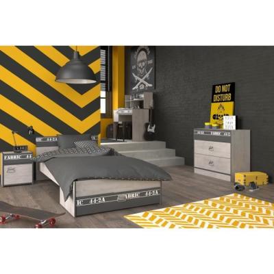 Chambre enfant industrielle complète - Décor gris loft - NOA