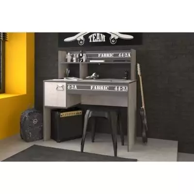 Chambre enfant industrielle complète - Décor gris loft - NOA