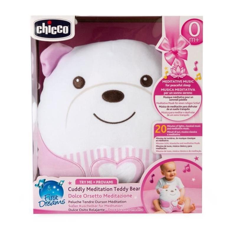 Doudou Peluche Ourson CHICCO Rose - Pour les bébés