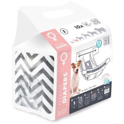 Couches pour chien M PETS - Diapers Femelle S x10 - 12h de protection