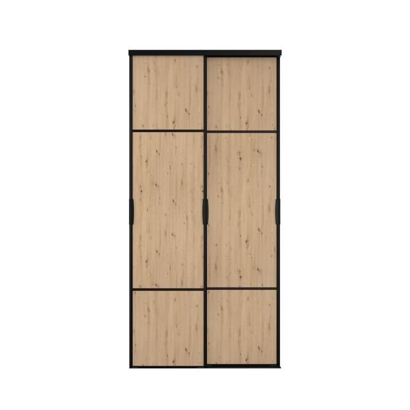 Portes de placard Parisot - Chêne et noir - L.120 x H.250