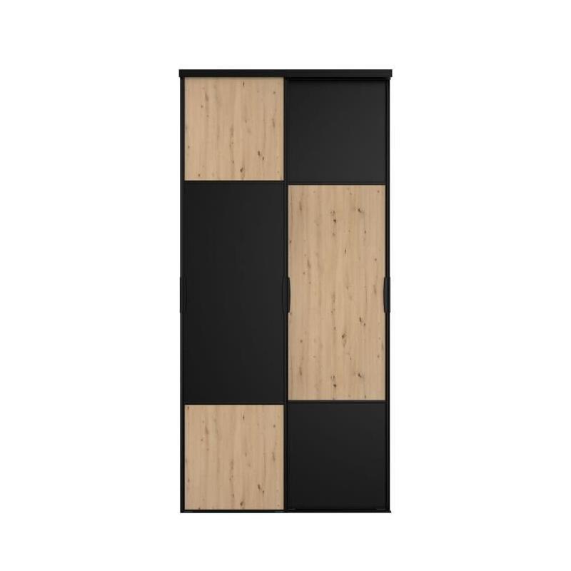 Portes de placard Parisot - Chêne et noir - L.120 x H.250