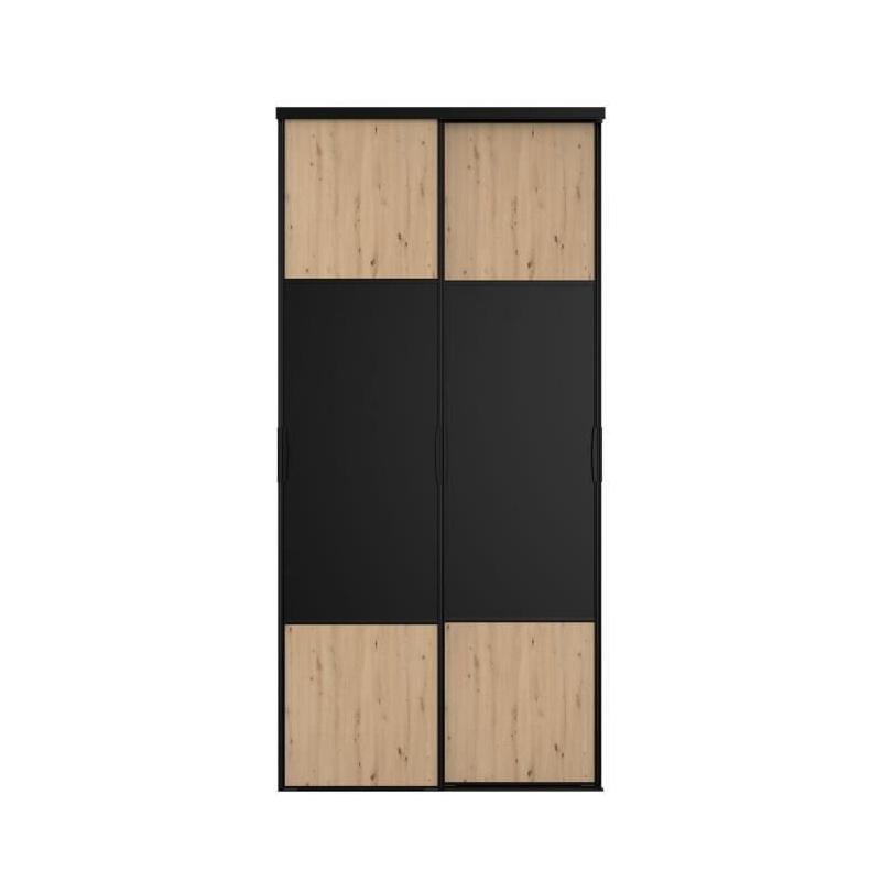 Portes de placard Parisot - Chêne et noir - L.120 x H.250