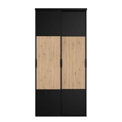 Portes de placard Parisot - Chêne et noir - L.120 x H.250