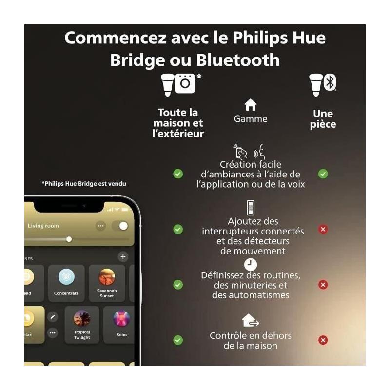 Ampoule intelligente Philips Hue MR16 - Lot de 2