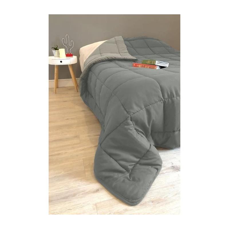 Couette Microfibre 400g/m² CALGARY Gris & Argent 220x240cm