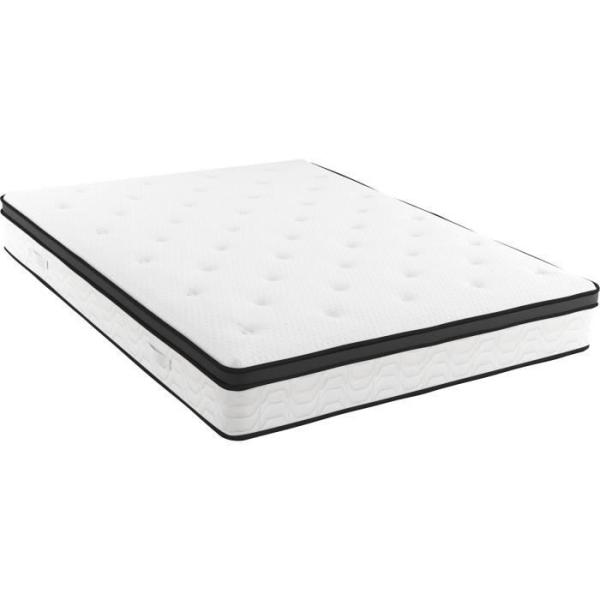 MODAMS Pocket Hybrid 160 x 200 - 630 Ressorts ensachés - Mémoire de forme 32 kg/m² + PU 24kg/m² - 5 zones - Réversible - Ep