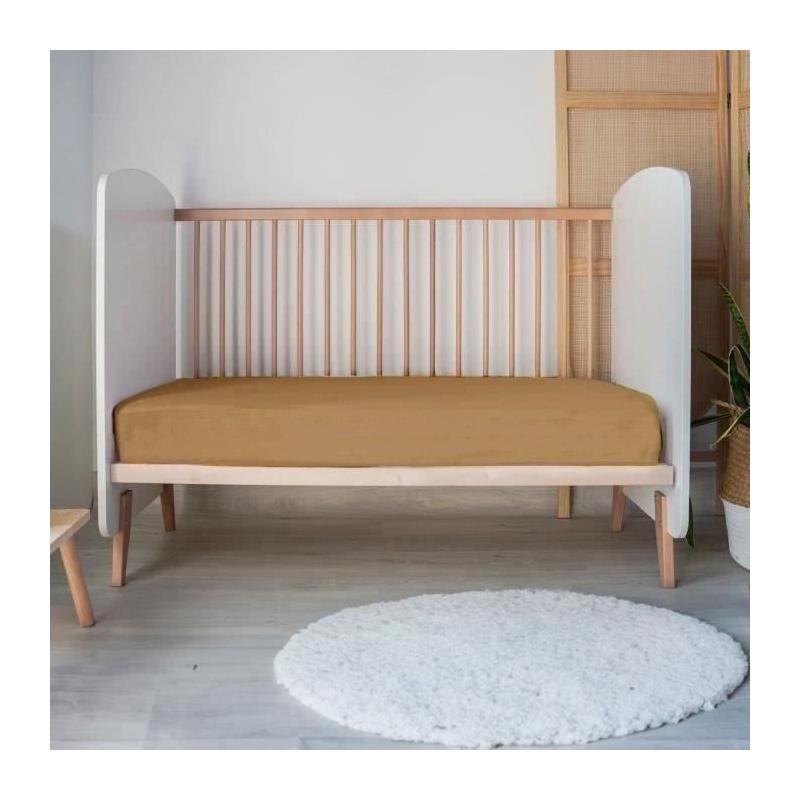 Drap housse Jersey P'TIT DODO 70x140 cm - Caramel