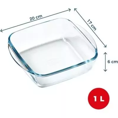 Plat air fryer PYREX 1450141 - Carré en verre borosilicate