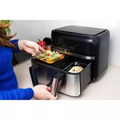 Plat air fryer PYREX 1450141 - Carré en verre borosilicate