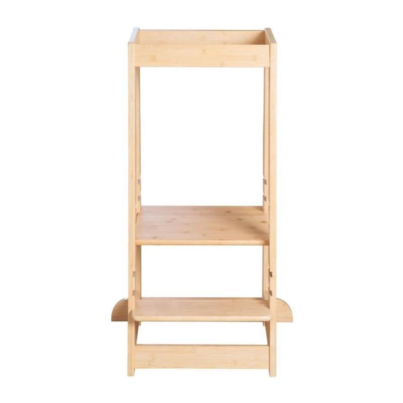 Tour d'apprentissage Montessori Roba - Bambou FSC - Réglable à 3 niveaux - Naturel