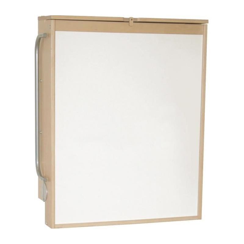Table à langer murale rabattable - ROBA DSCHUNGELBABY - Matelas rayé multicolore - Bois Naturel