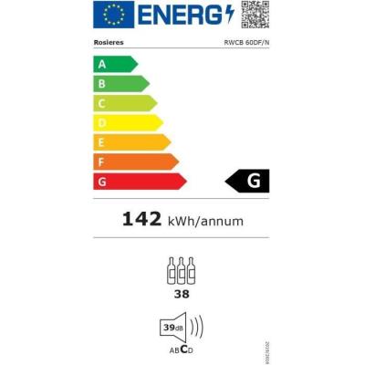 Cave à vin encastrable ROSIERES 38 bouteilles - Deux zones de température