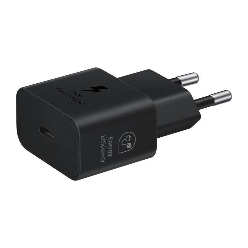 Chargeur téléphone SAMSUNG 25W USB C rapide noir