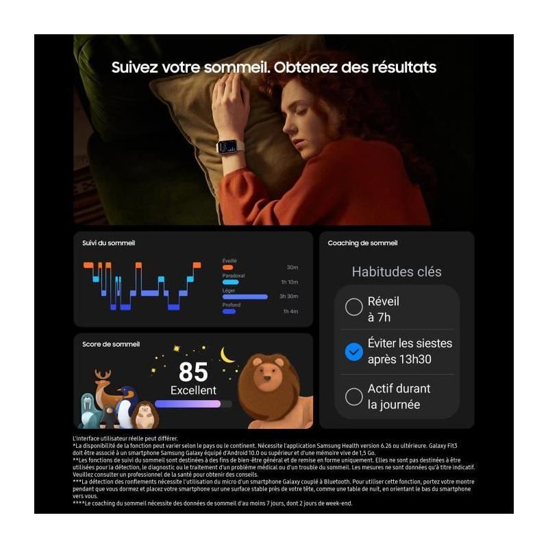 Bracelet Connecté SAMSUNG Galaxy Fit 3 Argent