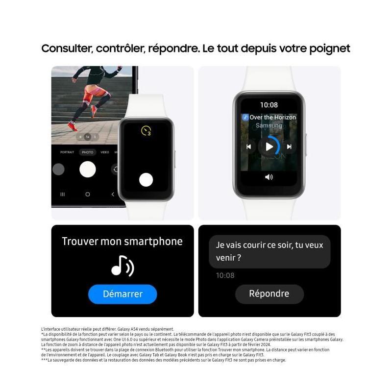 Bracelet Connecté SAMSUNG Galaxy Fit 3 Argent