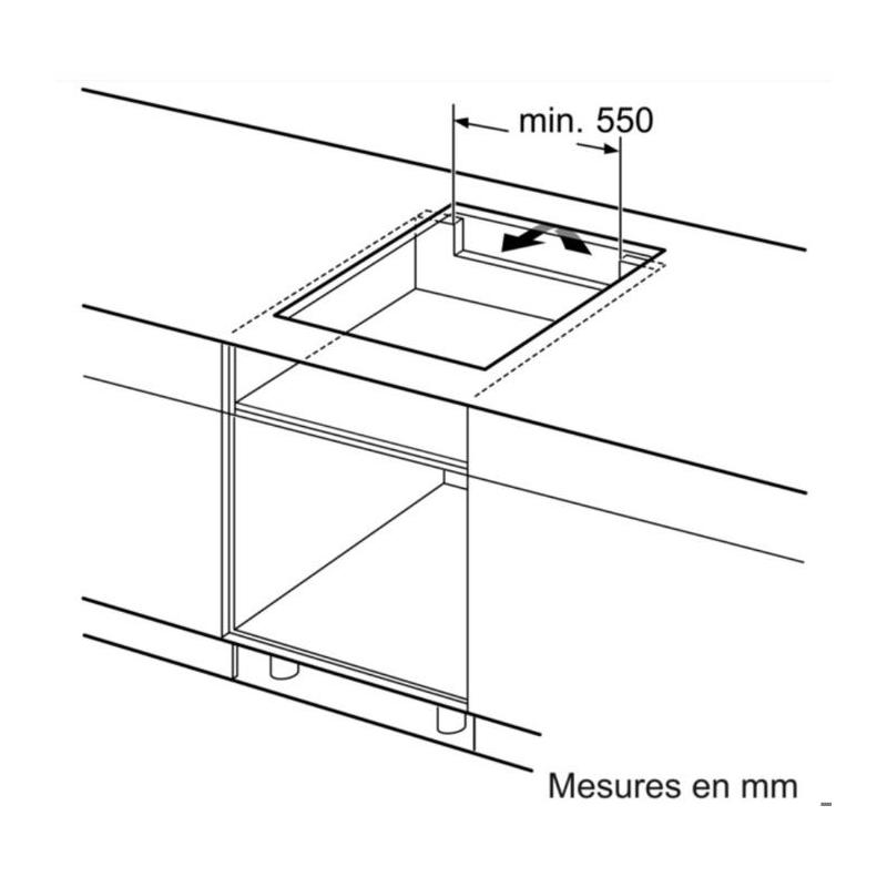 Bosch PUC611AA5E Noir Intégré 60 cm Plaque avec zone à induction 3 zone(s)