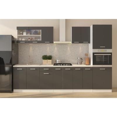 Cuisine ULTRA avec colonne four - 300 cm - Gris mat