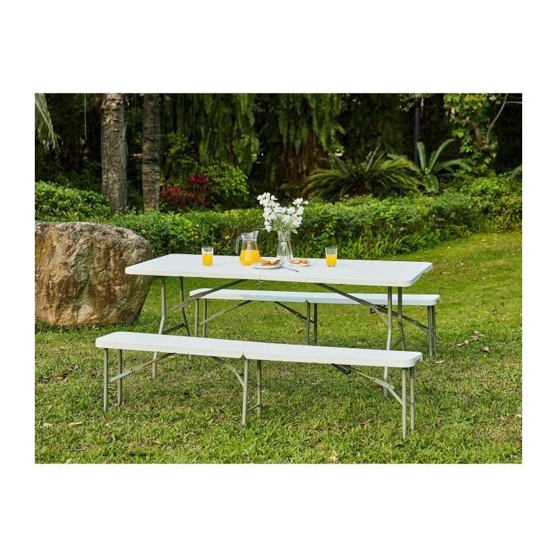 Table de réception pliante 6 personnes - 150 cm - Blanc