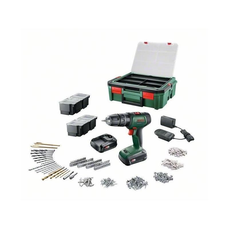 Perceuse-visseuse Bosch - UniversalDrill 18 avec 2 batteries et 241 accessoires