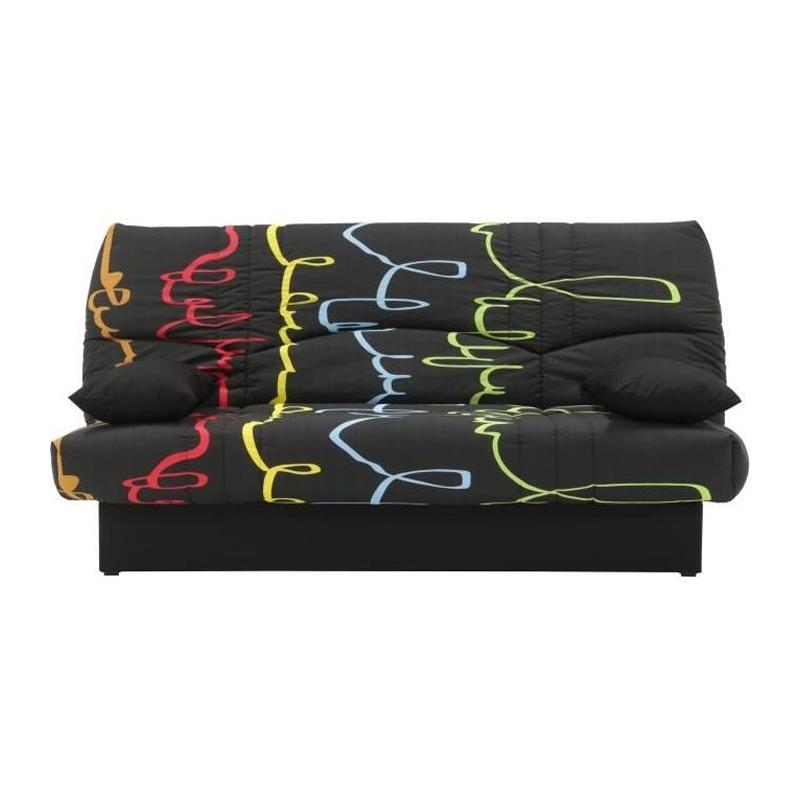 Banquette clic clac 3 places graffiti contemporain - L 190 x P92 cm - DREAM