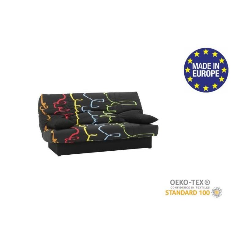 Banquette clic clac 3 places graffiti contemporain - L 190 x P92 cm - DREAM