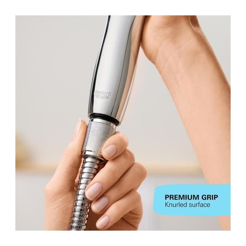 Flexible de douche GROHE VitalioFlex Metal 2m Chromé - Résistant aux pliures