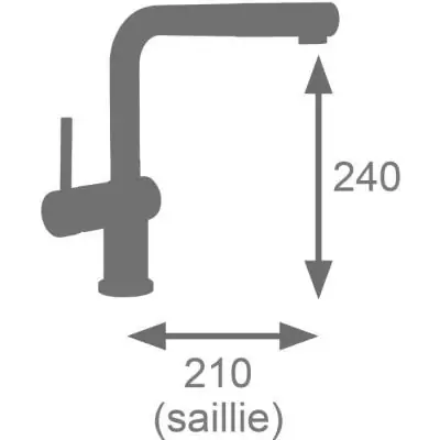 Robinet Evier Carré avec Douchette Extractible - Chromé
