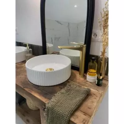 Robinetterie de Salle de Bain: Mitigeur Lavabo GLOSS HAUT en Laiton Brossé