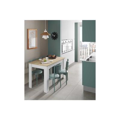 Table à manger LILIAN Blanc / Bois - 109 x 67cm