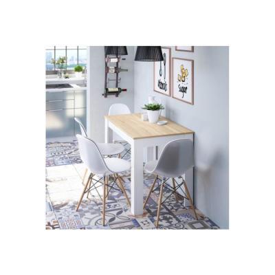 Table à manger LILIAN Blanc / Bois - 109 x 67cm