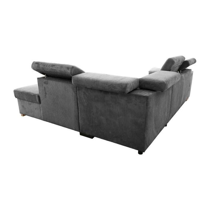 Canapé d'angle convertible réversible 5 places - DAYTONA Anthracite