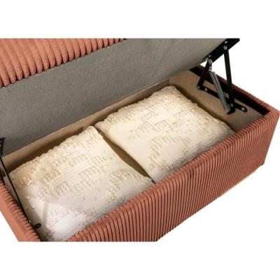 Canapé d'angle convertible 5 places DAYTONA - Tissu Lincoln Terracotta