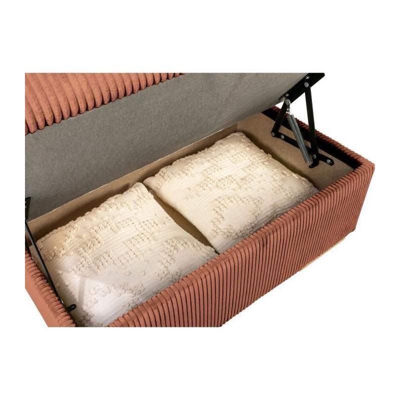Canapé d'angle convertible 5 places DAYTONA - Tissu Lincoln Terracotta