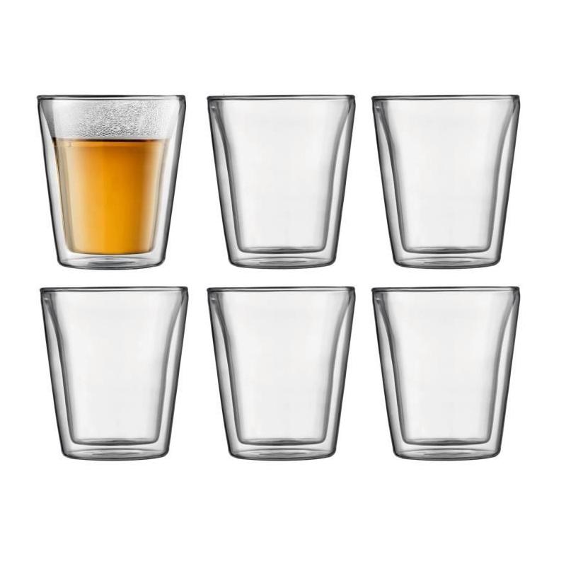 Set 6 verres thermo - BODUM Canteen 0.2 l Transparent